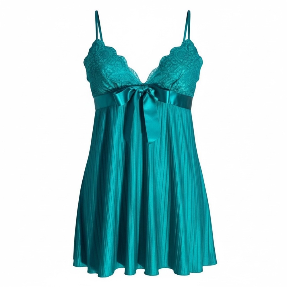 Victoria’s Secret teal babydoll top with bow